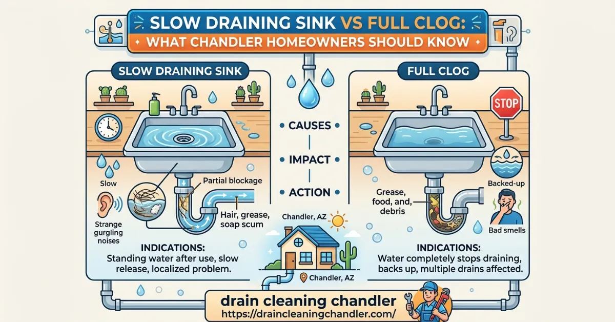 Slow Draining Sink vs Full Clog