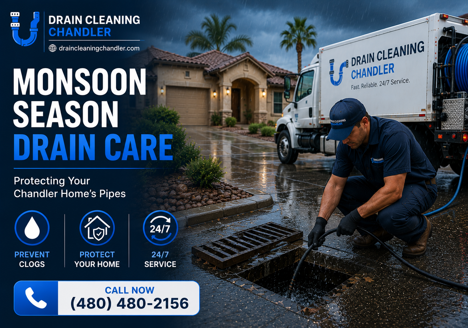 monsoon season drain care Chandler