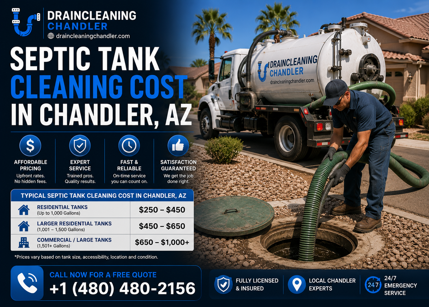 septic tank cleaning cost in Chandler